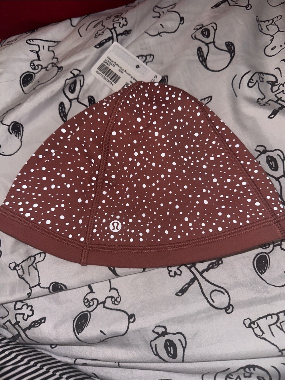 lululemon athletica Mauve Pink Beanie Cap with silver reflective Dot Print